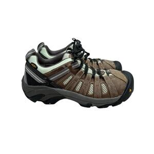 Keen Flint Low Work Boot Safety Shoes 8.5 W Women Drizzle Surf Protective Toe